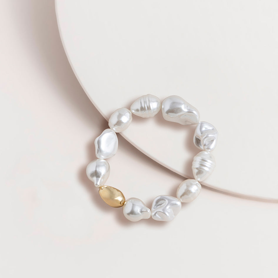 Fancy Pearl & Nugget Stretch Bracelets