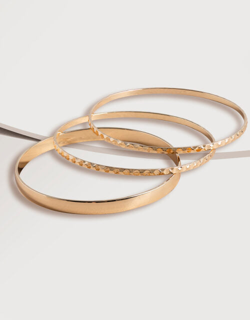 3-Piece Metal Bangle Set