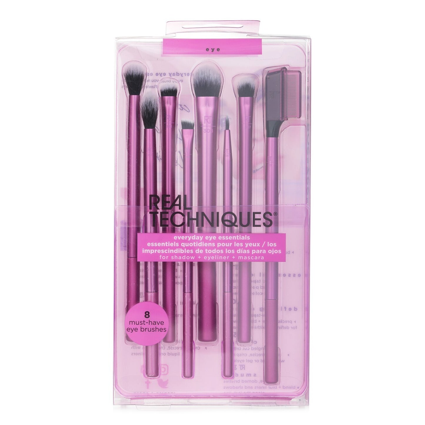 Real Techniques Everyday Eye Essentials Brush Set For Women 8pc