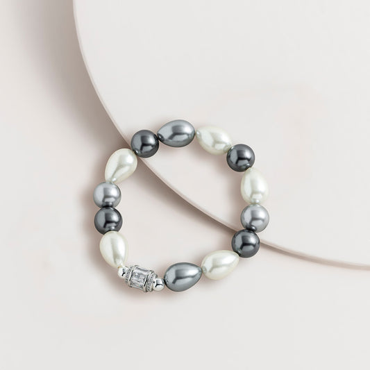 Glass Pearl Stretch Bracelet