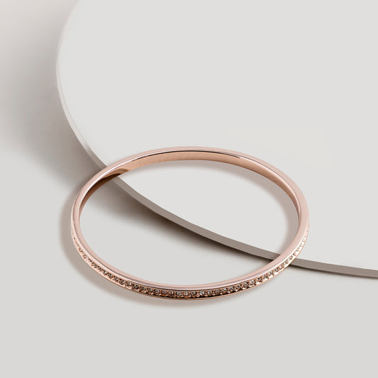 Channel Set Bangle In Rose Gold