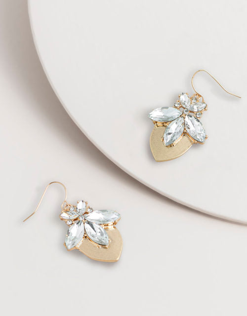 Vintage Clear Glass Hook Earrings