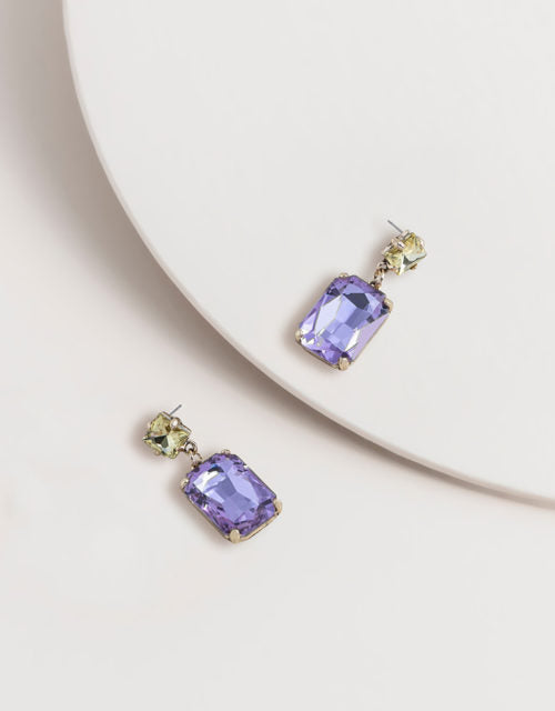 Violet 2-Tone Vintage Gem Earrings